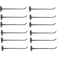 Q1 Beads 12 Pcs 12" Inch Stainless Steel Wall Mount Display Hooks Hanger For Mobile Shop,Supermarket Combo With Screws (Chrome)