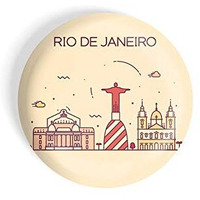 Dhcrafts Fridge Magnet Brown Color Rio De Janeiro Glossy Finish Design Pack Of 1