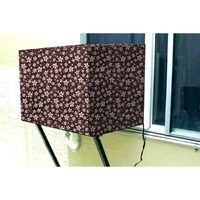 Stylista Window Ac Cover 1 Ton Waterproof & Dustproof Pvc Floral Brown