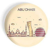 Dhcrafts Fridge Magnet Brown Color Abu Dhabi Glossy Finish Design Pack Of 1