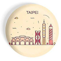 Dhcrafts Fridge Magnet Brown Color Taipei Glossy Finish Design Pack Of 1