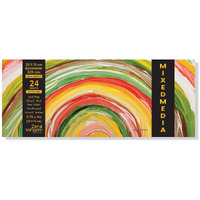 Zen Sangam Artists Bookmark Heavy Weight Mixed Media Glued Sketch Paper Pad - 325 Gsm, Hot Pressed - 24 Sheets - Smooth Texture Surface (25X10Cm) Heavy-Body Paints,Calligraphy And Brush Pen Lettering