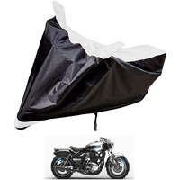 Auto Hub Bike Cover Compatible With Re Shotgun 650 With Mirror Pocket,Dustproof, Windproof, Belt Buckle, Super Shotgun 650 Bike Cover- Black-White - 1 Unit
