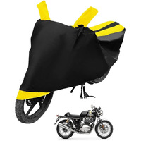 Auto Hub Bike Cover Compatible With Re Continental Gt 650 With Mirror Pocket,Dustproof, Windproof, Belt Buckle, Super Continental Gt 650 Bike Cover- Black-Yellow - 1 Unit