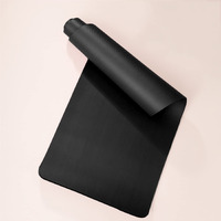 Brogbus Yoga Mat For Men And Women Nbr Material With Carrying Strap, Extra Thick Exercise Mats For Workout Yoga - Black