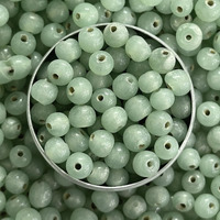 Embroiderymaterial Round Shape Glass Ceramic Beads Moti For Craft Work, Mala, Toran Making, Hairstyle, Art & Craft Work, Jewellery Making, Bracelet Making (3 To 5 Mm, 100 Grams, Light Sage Green Color)