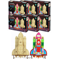 Funvention Space Shuttle - 3D Coloring Model (Pack Of 6) - Diy Desk Organizer Pen Stand - Stem Leanring 3D Puzzle Toy - Art, Coloring And Painting Kit For Kids - Birthday Return Gift,Kids Party Pack