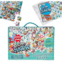 The Book Tree In The Snow Fun And Educational Floor Puzzle By Majestic Book Club, Package Includes A Big Size Colouring Poster And Jigsaw Puzzle Packed In A Beautiful Box