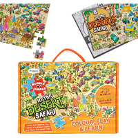 The Book Tree In The Desert Safari Fun And Educational Floor Puzzle By Majestic Book Club, Package Includes A Big Size Colouring Poster And Jigsaw Puzzle Packed In A Beautiful Box
