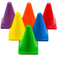 Toyshine 12 Inches Plastic Multicolored Stacking Cones | Perfect For Sports Training | Set Of 6, Assorted Color (Sstp)