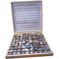 Rocksmins Collection Of 100 Rocks & Minerals In A Heavy Wooden Box For Education Rm100Wb 100 Handpicked Natural Rock And Mineral Specimens In Storage Tray Educational Beautiful Wooden Box For Geology