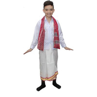 Kaku Fancy Dresses Indian State Dance Costume Multicolor, 3-4 Years For Boys,Silk;Polyester Blend Material