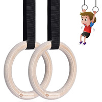 Shopoflux Wooden Gymnastics Rings For Kids|Kids Gym Play Set|Gymnastic Toys For Boys And Girls,17 Cm