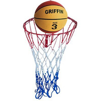 Griffin Basketball For Kids Basketball Net Ring Wall Mountable Hoop Ring With Net Sports Training & Kids Regular Practice Basketball Size 3 Kids Basketball Children Age 4-7 Year Old (Red)