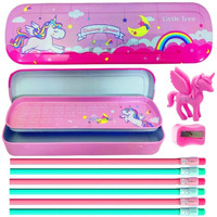Funblast Unicorn Stationary Kit For Girls, Pencil Kit With Pencil Box, Sharpener & Eraser - Stationary Set For Girls/Birthday Gift, Multicolor