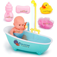 Zest 4 Toyz New Born Baby Doll Bath Time Set Kids Pretend Play Real Bathtub With Detachable Shower Spray And Accessories (Multicolor)