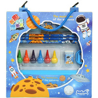 Funblast Stationery Kit Space Universe Theme Stationery Box Pencil Pen Eraser Sharpener And Cartoon Pencil Box- Stationary Kit Set For Boys And Girls, Birthday Return Gift For Kids (Multicolor)