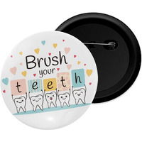 Dhcrafts Pin Badges Brush Your Teeth D2 Glossy Finish Design Pack Of 1 (58Mm)