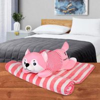 Besties Soft Toys | Ultra Soft Cute Sleeping Husky Dog Toys | Good Looking Husky Dog | Gift To Birthday, Party's | Kids For Boys, Girls (Size. 60 Cm) (Pink)