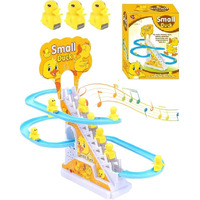 Barepepe Small Ducks Climbing Toys, Electric Ducks Chasing Race Track Game Set, Playful Roller Coaster Toy With 3 Duck Music Button, Fun Duck Stair Climbing Toy For Toddlers And Kids