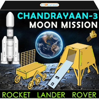 Kit4Curious Chandrayaan-3 Golden Acrylic Models  Rocket, Lander, Rover, Propulsion Module Making Kit  Real Looking Moon Mission Showpiece  Space Astronaut Gift Toy For 5-14 Yrs