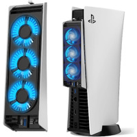 Juspro Cooling Fan For Ps5 Accessories, Upgraded Quiet Cooler Fan With Led Light For Playstation 5 Console/Playstation 5 Digital Edition & Ultra Hd Game Console