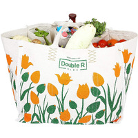 Double R Bags Large Reusable Heavy Duty Waterproof Shopping Carry Bags For Kitchen Essentials Grocery Vegetable Bag With Full Handles Best Gifting (18X11X14.50, Large) (Pack Of 1),Multicolor