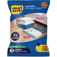 Smart Saver Bigowl Space Saver Vacuum Storage Compression Plastic Bags (Large -60 X 80 Cm) - Pack Of 3, Blue