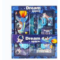 Cable World Stationary Kit Set For School Kids,Girls/Boys Birthday Gift - Pencil Pen Book Eraser Sharpener (Space) - Multicolor