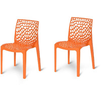 Rw Rest Well Web Armless Designer Plastic Outdoor Chair | Iso Certified Company (2, Orange)