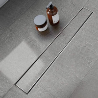 Lipka Marble Insert Shower Drain Channel | 48 X 3 Inches| 304-Grade Stainless Steel Long Floor Drain For Bathroom & Shower Areas | 21Mm Marble Invisible Water Drainer With Side Hole & Cockroach Trap