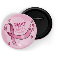 Dhcrafts Pin Badges Pink Cancer Awareness Breast Cancer D1 Glossy Finish Design Pack Of 1