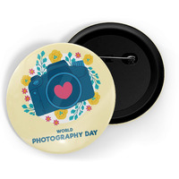 Dhcrafts Pin Badges Yellow World Photograpphy Day D2 Glossy Finish Design Pack Of 1