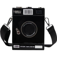 Newphoria P39 Trendy Camera Shape Sling Bag For Women & Girls | Stylish Metallic Crossbody Bag | Casual Party Shoulder Bag | Unique Design Handbags For Women For Daily Use (P39-Black)