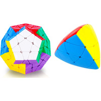 Authfort 3 X 3 Megaminx Sculpted Stickerless Pentagon Cube And Mastermorphix Cube Triangle High Speed Stickerless Cube Combo Pack Of 2 - Kids