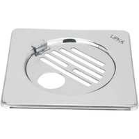 Lipka Eon Square With Golden Classic Jali Floor Drain |Premium Stainless Steel |6 X 6 Inches| With Hinge & Hole|