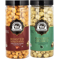 Wonderland Foods 200G (100G X 2) Roasted & Flavoured Makhana (Foxnut) Tangy Masala & Mint Chatpata Foxnut Jar Combo Pack