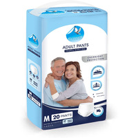 Glider Premium Pull-Up Pants Adult Diapers | Stretchable Waistband | Maximum Absorbency & Overnight Protection | Unisex | Medium (24-45 Inches) | 20-Count
