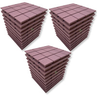 Ygm Acoustic Foams Turbo Acoustic Soundproofing Studio Panels, Set Of 24, 12" X 12" X 2", 50 Kg/M Density, 3D Structure (Coffee)