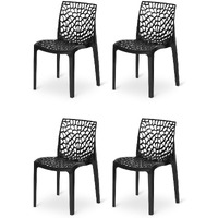 Rw Rest Well Web Armless Designer Plastic Outdoor Chair | Iso Certified Company (4, Black)