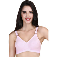 Klassik | Since 1993 | Woman Everyday 100% Cotton Bra, Non-Padded & Full Coverage | Wirefree, Adjustable Straps Bra For Girls | Pink Colour-C(44)