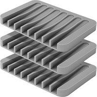 Taskhouse Soap Dish Easy Cleaning Shower Waterfall Soap Tray Soap Saver Flexible Silicone Soap Holder For Bathroom Kitchen Sink Counter Top Keep Soap Bars Dry (Pack Of 3_Grey)
