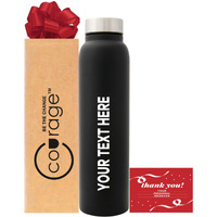 Courage ; Be The Change Customized/Personalized/Name/Logo Print For Gifting/Employee Appreciation On Stainless Steel Water Bottle For Office, School, Sports Use (Bold, Pack Of 1), 1000 Liters