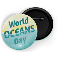 Dhcrafts Pin Badges Multicolor World Ocean Day D2 Glossy Finish Design Pack Of 1