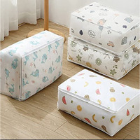 Mark Ample Blanket Storage Bag Under-Bed Quilt Clothes Storage Bag With Peva Material Washable Waterproof Foldable Transparent Printed Cover (Multi-Design) (4) Peva- Poly Ethylene_Vinyl_Acetate