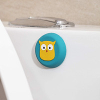 Mockery Door Stoppers Cartoon Cute Design Silicone Self-Adhesive Absorbing Gel For Children's Room Door Lock Protective Pad Handle For Furniture Refrigerator (Pack Of 2, Skublue)