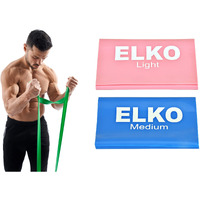 Elko Yoga Band | Resistance Exercise Band For Training Latex-Free Anti-Allergic & Tear-Resistant Band For Exercise, Stretching, Workout & Physiotherapy, Size 5 Ft X 5 Inch (Pink & Blue)