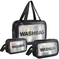 Pinzor Clear Toiletry Bags, Makeup Pouch Travel Transparent Cosmetic Bag Zipper Wash Bag With Kit Portable Organizer Case Pouch For Women And Men
