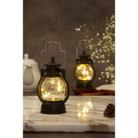 Satyam Kraft 2 Pcs Small Acrylic Antique Lamp Hurricane Wall Hanging Led String Light Holder For Home, Lobby, Drawing Room, Living Room, Bedroom, Restaurant Decor (2 Piece) (13 X 6 Cm)