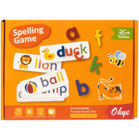 Cubelelo Spelling Game|Learn To Spell With Wooden Alphabet Blocks&Flash Cards|Early Educational Preschool Interactive Learning Activity Game Toy For Kids Children Boys & Girls